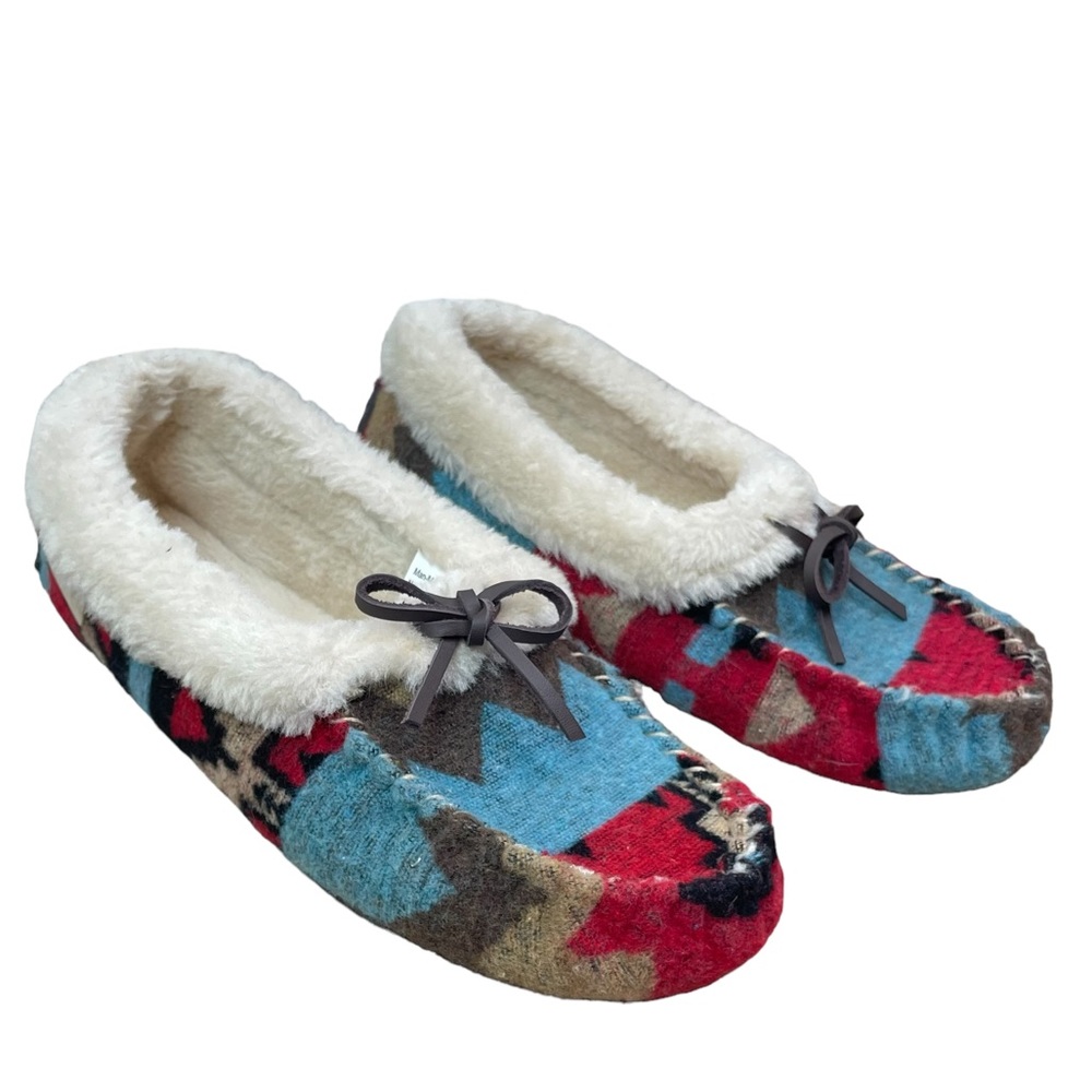 Blazin Roxx Aztec Southwestern Cozy Fuzzy Moccasin Slippers Women’s Size 7 / 8